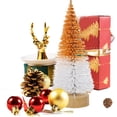 thumbnail image 3 of 4 piezas de miniárboles de Navidad para decorar, pequeños árboles de cepillo de botella con base de madera, árboles de Navidad artificiales para mesa de pueblo, hogar, habitación, fiesta,, 3 of 5