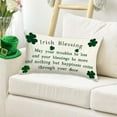 thumbnail image 2 of Happy St. Patrick''s Day Quote Irish Blessing Pillow Covers 12x20 Inch Green Clover Throw Pillow Case Cushion Cover Decoration for Sofa Couch, 2 of 6