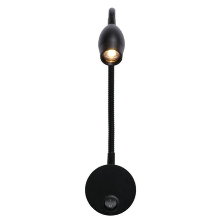 

Worallymy Bedside Lamp 1W Reading Lamp Soft Lighting Night Light Wall Light Sleep Lamp with 360 Degree Rotation Flexible Goose-Neck Button Switch Base for Bedroom Living Room Hotel