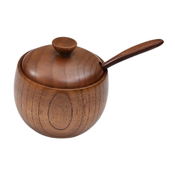 ACDANC 2026 New Wooden Kitchen Canister Retro Organizer Multifunctional Seasoning Box with Lid Sugar Bowl for Coffee Bar Sugar Pepper Single Jar