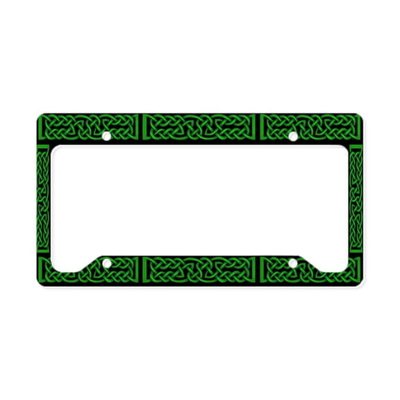 CafePress - Celtic Knot Green License Plate Holder - Aluminum License Plate Frame, License Tag Holder