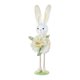 thumbnail image 1 of Conejito de Pascua de pie con flor, muñeco decorativo, accesorio para fotos, regalo Blanco, 1 of 9