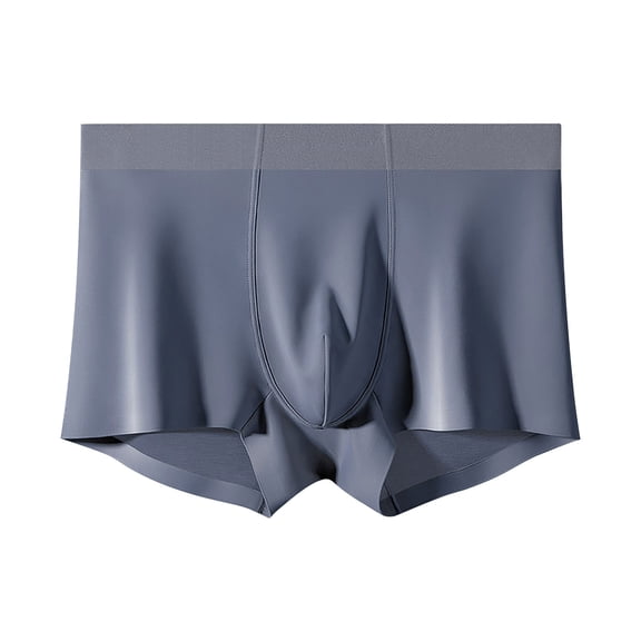 Riecok Mens Trunk Underwear Cotton Mid-Rise Stretch Breathable Covered Waistband Boxer Briefs Dark Gray XXXXL