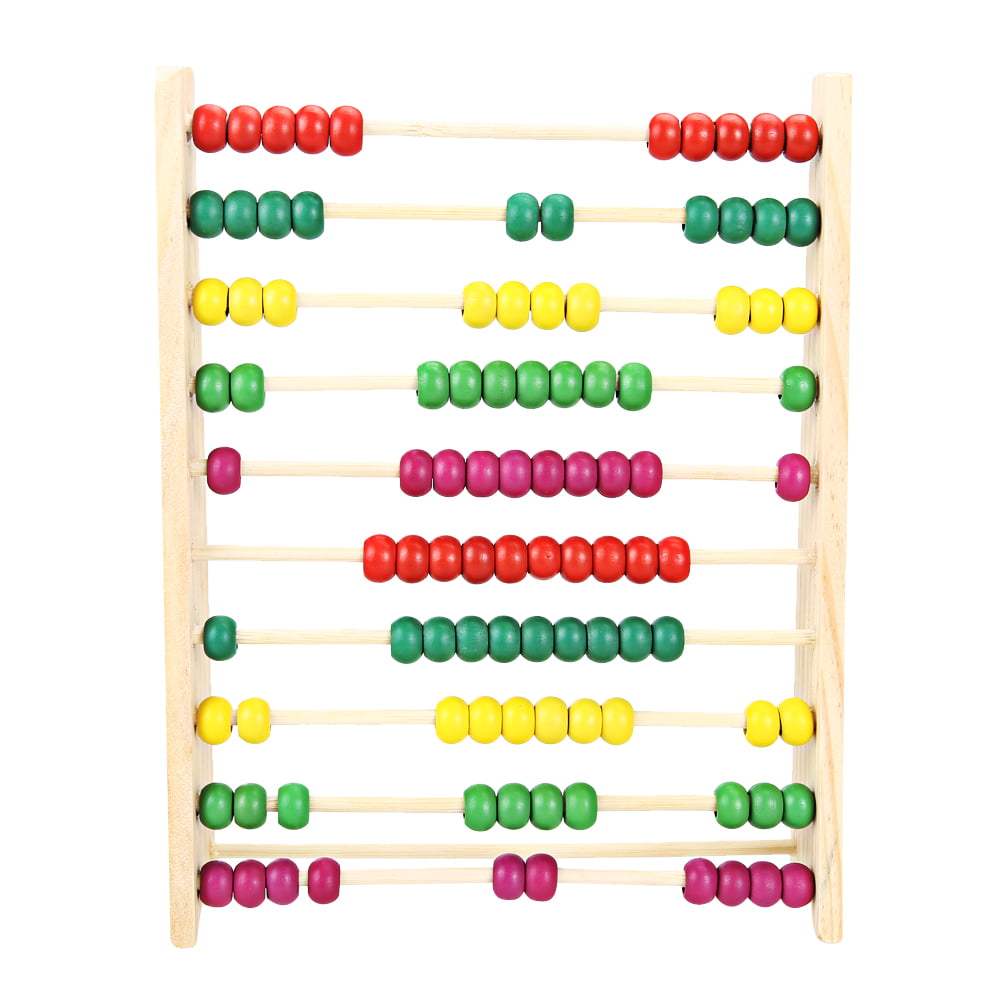 Wooden Abacus Children Counting Number Maths LearningToy Bead Color Random 