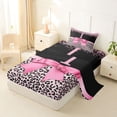 thumbnail image 2 of Erosebridal Leopard Animal Print Kids Twin Sheet Sets,Letter I Monogram Bedding For Girls 3-Piece, 2 of 6