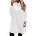 thumbnail image 2 of tarylea Hoodies for Women Sherpa-Lined Long Sleeve Sweatshirts Casual Loose Warm Winter Long Tops with Pockets, 2 of 4