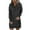 Black, variant on Women's Casual Hooded Sweatshirt Dress Long Sleeve Button Front Pullover Lightweight Tunic Top