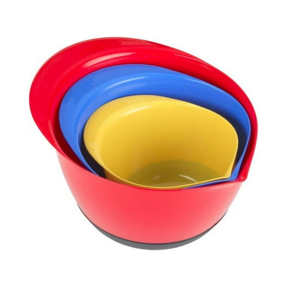 GoodCook Touch Non-Slip Multicolor Mixing Bowl Set, 3 Piece