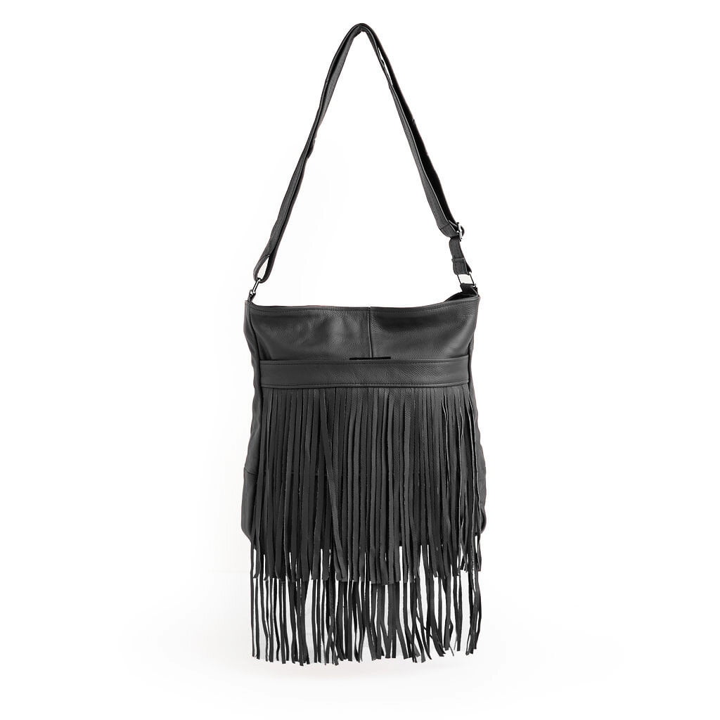 Leather Cross Body Fringe Hobo Purse For Women Large Cross Body Bag