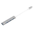 thumbnail image 2 of Type-C Hub Type-C Male to USB Female Adapter 4-in-1 Aluminum Alloy Hub with USB2.0/USB3.0 Ports Wide Compatibility Silver, 2 of 5