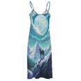 thumbnail image 4 of Wolves in The Moonlight Sleeveless Dress for Women Clothing Female Women's Summer Skirt, 4 of 6