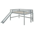 thumbnail image 2 of MAYEERTY Full Size Low Loft Bed with Ladder and Slide,Gray, 2 of 16