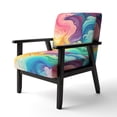 thumbnail image 3 of Designart « Nuages Multicolores Tourbillonnants IV » Fauteuil d'Appoint Moderne Rose Rembourré - Fauteuil Moderne pour Chambre, 3 of 7