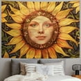thumbnail image 2 of PRATYUS Yellow Sun and Moon Tapestry Vintage Indie Boho Wall Hanging with Sunflowers Butterfly Moth Constellation Aesthetic Tapestries for Bedroom Dorm Living Room Painting, 2 of 6