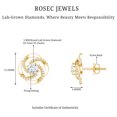 thumbnail image 4 of Rosec Jewels - Lab Created Diamond Stud Earrings - Swirl Earrings Ef-Vs Quality - Ready to Gift for Anniversary, 10K Yellow Gold, 4 of 6