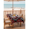 thumbnail image 2 of Outdoor Tablecloth with Umbrella Hole for Patio/Picnic/Party/Camping, Red Black Geometric Waterproof Table Cloth Rectangle Table Cover Washable, Abstract Art Diamond Modern (60"x 120"), 2 of 8