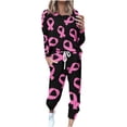 thumbnail image 2 of Cavosen Breast Cancer 2 Piece Sets for Women Going out Pink Long Pants Sweatsuits Long Sleeve Crew Neck Ribbon Shirts Tracksuits Awareness Lounge Sets with Pocket Drawstring Festival, 2 of 5