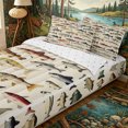 thumbnail image 3 of Erosebridal Antique Freshwater Fish Grid Zipper Twin Comforter Sets with Fitted Sheet and 2 Pillowcases,Vintage Wildlife Zipper Bedding Set,Beige Brown,4-Piece,Reversible, 3 of 5