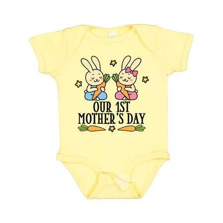 

Inktastic Twins First Mothers Day Boy Girl Gift Baby Boy or Baby Girl Bodysuit