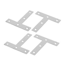 Uxcell 80mmx80mmx1mm Stainless Steel Flat T Shaped Corner Brace Repair Plates 4pcs