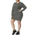 thumbnail image 4 of GRACE & GRANDEUR Robe Chandail Grande Taille pour Femmes en Tricot à Manches Longues avec Fermeture Éclair au Col, Chandail à Enfiler, Robes Chandail Courtes, 4 of 5
