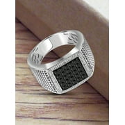 JewelersClub Black Diamond Rings for Men – 1CTTW Genuine Black Diamond Ring for Men – Hypoallergenic Sterling Silver Ring Men – Real Diamond Mens Rings Fashion Statement Ring – Luxurious Gifts for Him
