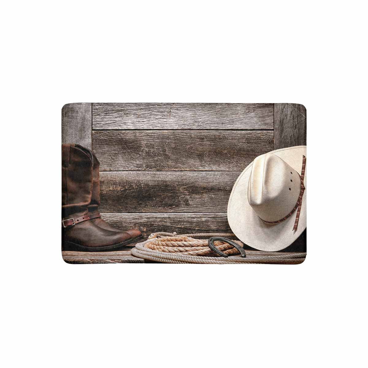 MKHERT Cowboy Hat Western Lariat Lasso and Roper Leather Boots Doormat Rug Home Decor Floor Mat Bath Mat 23.6x15.7 inch