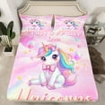 thumbnail image 2 of Erosebridal Girls Unicorn Sheet Set Full, Super Cozy 4pcs, 2 of 6
