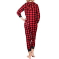 thumbnail image 3 of SofiePJ, Women's, Fleece Zip Up Hoodie Onesie Pajamas , Black Red, M, 3 of 3