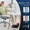 thumbnail image 2 of Comfier Repose-Pieds Chauffant sous Bureau au Travail, Tabouret Réglable en Hauteur, Mousse à Mémoire de Forme, Noir, 2 of 8