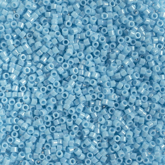 Miyuki Delica 11/0 - Light Blue Opaque AB DB0215 - 50gms Bag of Japanese Glass Beads