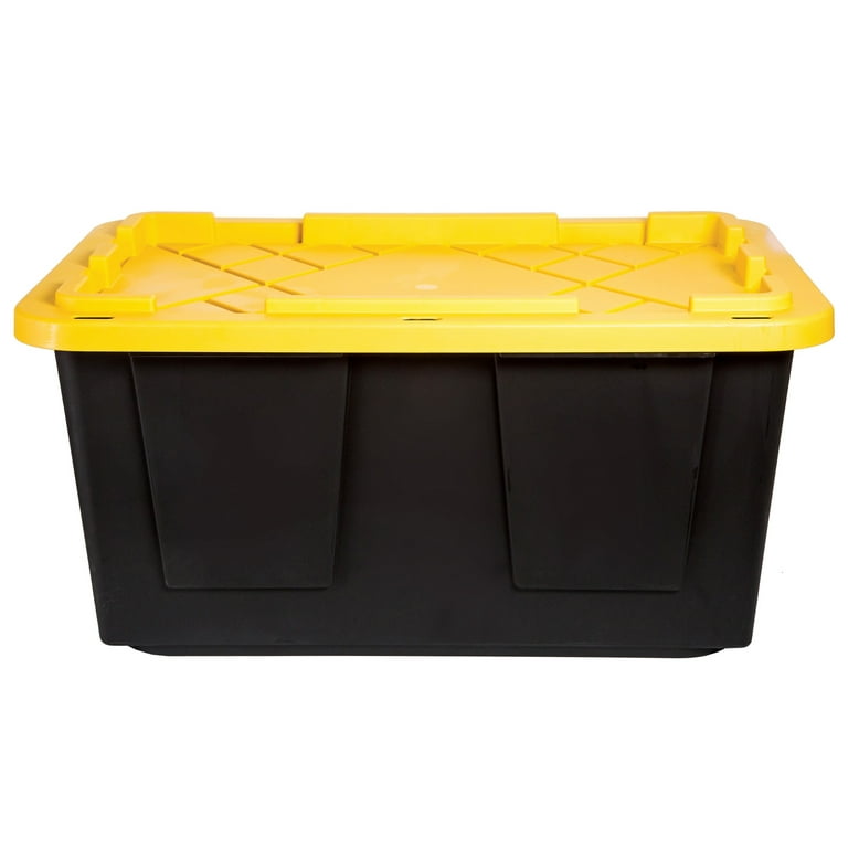  GREENMADE Extra Strong 27 Gallon Plastic Storage Bin, Multi  Color, 4 Pack. Heavy Duty Built With Snap Fit Lid. Factory Direct (Blue &  Yellow)