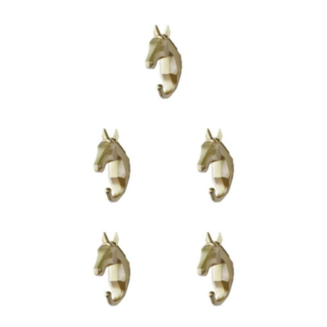 Ruiboury Animal Head Key Hook Sturdy And Durable Construction Adds Touch Of Whimsy golden(horse) 5Set
