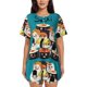 thumbnail image 1 of Fotbe I Love Sushi Conjunto de Pijama Estampado para Mujer, 2 Piezas, Ropa de Dormir con Camiseta de Manga Corta y Shorts Suaves-4X-Large, 1 of 6