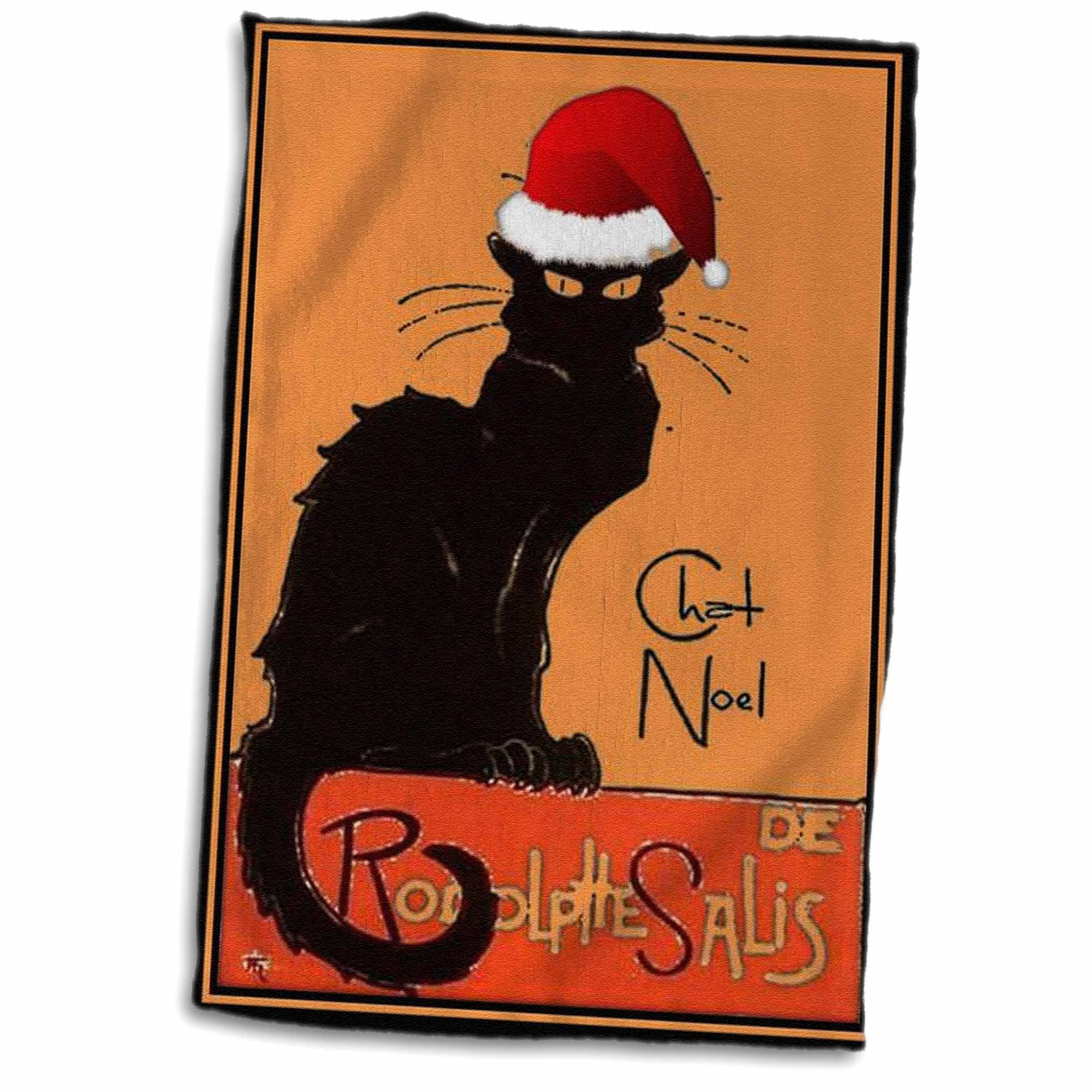 3drose Le Chat Noel Advertising Art Nouveau Black Cat Cat Cats Chat Noir Le Chat Towel 15 By 22 Inch Walmart Com