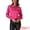 Rose Red, variant on DARING DIVA Women's Satin Long Sleeve Mock Neck Self Tie Work Shirts XS Dark Brown