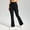 Black, variant on MASKERT Women's Fleece Lined Flare Pants, High Waisted Stretch Casual Pants, Water Resistant Warm Pants with 4 Pockets for Outdoor Travel and Daily Wear