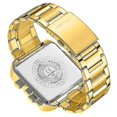 thumbnail image 3 of Relojes de lujo a la moda para hombre, reloj de cuarzo grande analógico Digital cuadrado deportivo de acero inoxidable dorado para, 3 of 3