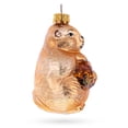 thumbnail image 2 of Otter Holding a Log Glass Christmas Ornament, 2 of 5