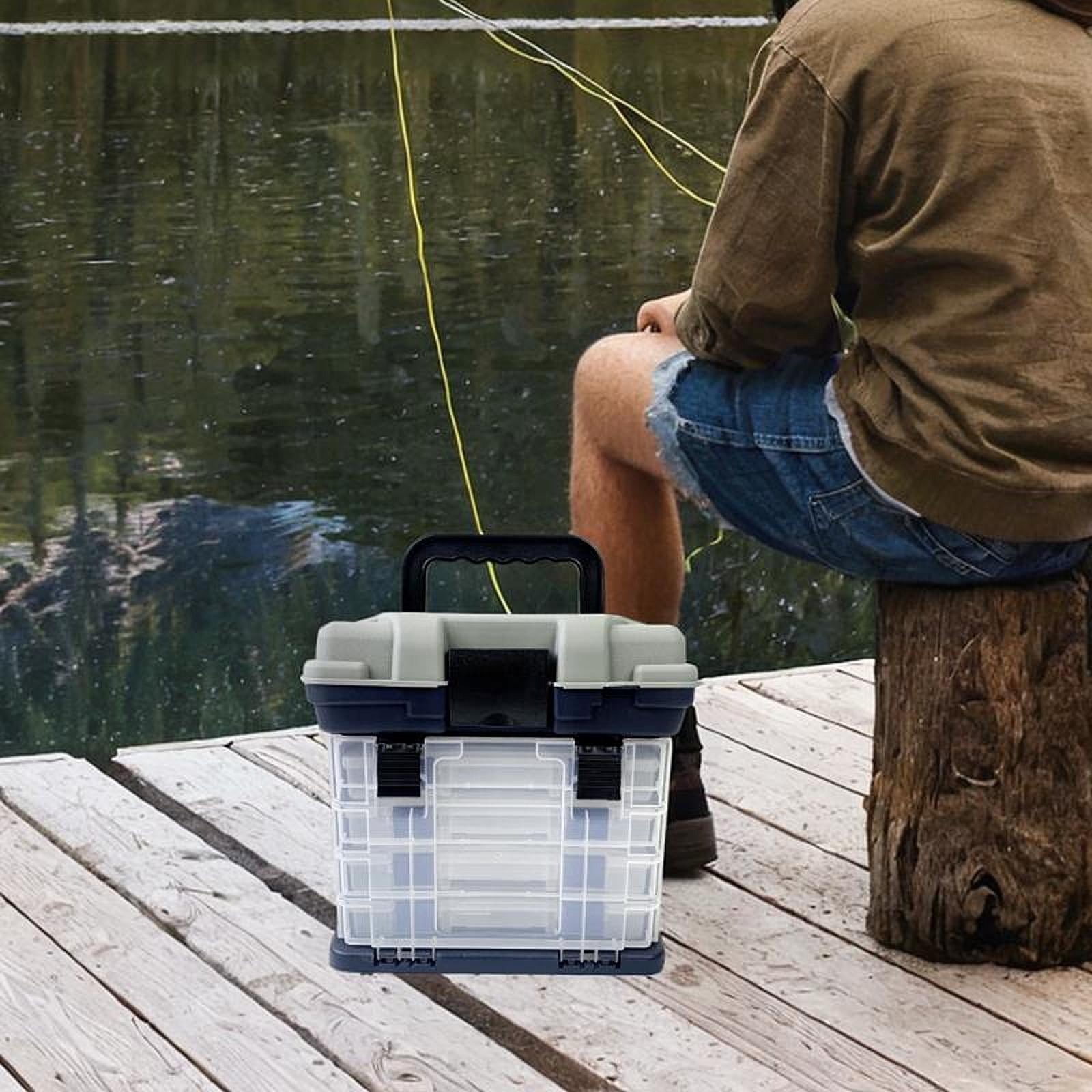 colaxi Fishing -Tackle Box with Removable Partition Walls of Portable Tackle Tablet Tablet Velimnut Accessories Warehouse Container for Amateur Anglers Gray