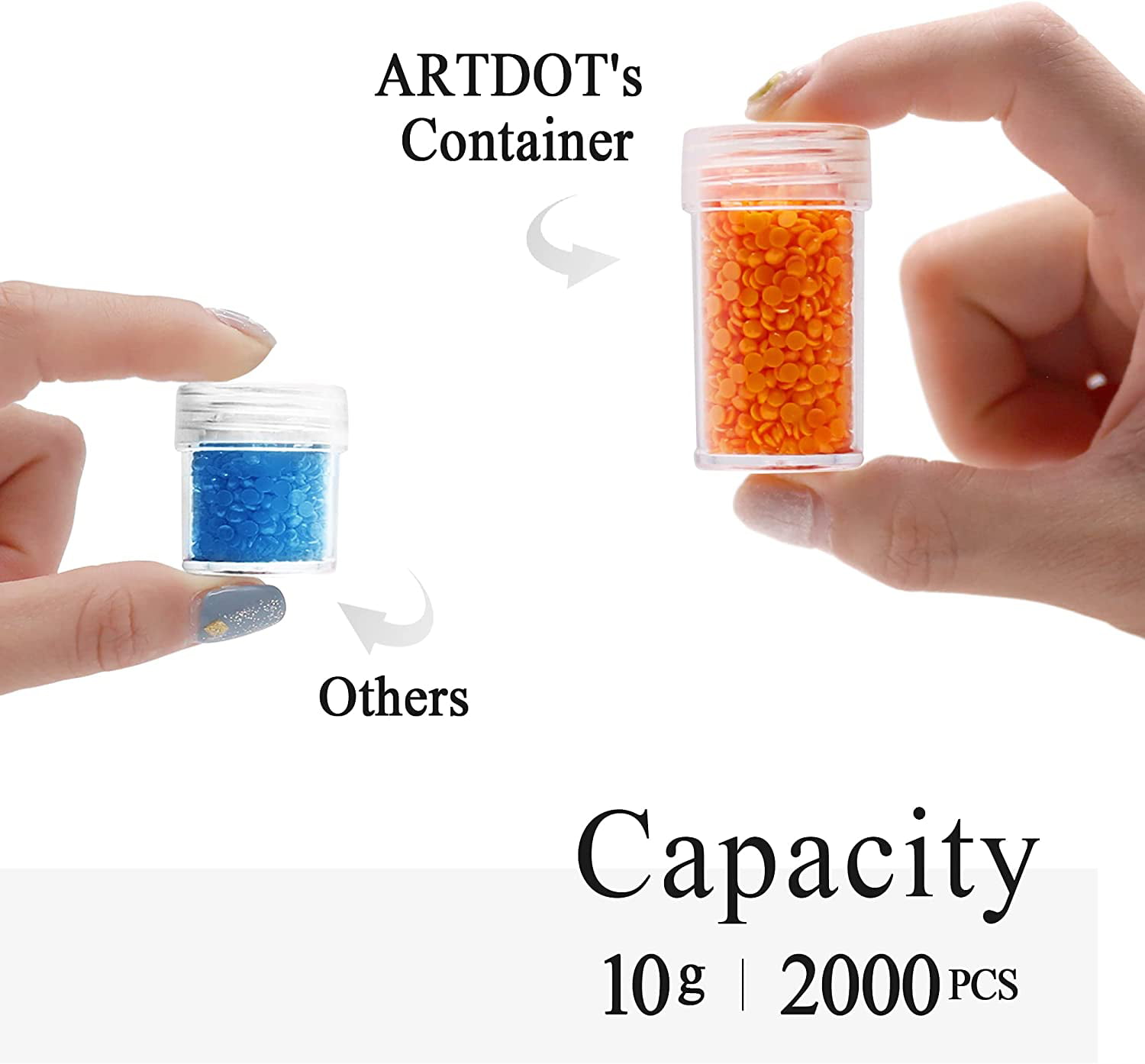 ARTDOT Diamond Painting Storage Containers 4 Pack Stackable Bead Organizers  with 128 Slots and Diamond Art Accessories and Tools for Beads Nail Pill  Rhinestones Seed 4 Drawer(128 Jars)