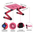 DEWIN Adjustable Laptop Desk, Portable Laptop Table Stand with 2 CPU Fans, Detachable Mouse Pad