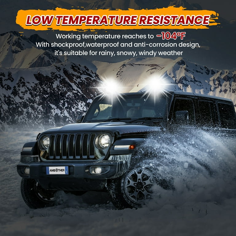 2-Pack 6-Inch Round LED Light Bars - 120W, 10,000LM, Spot/Flood Beam For Off-Road, SUV, ATV