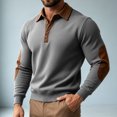thumbnail image 7 of TOUMENY Men Sweater Button Down Long Sleeve Solid Collared Slim Tops Fall Winter Casual Vintage Fashion Pullover Dark Gray S, 7 of 7