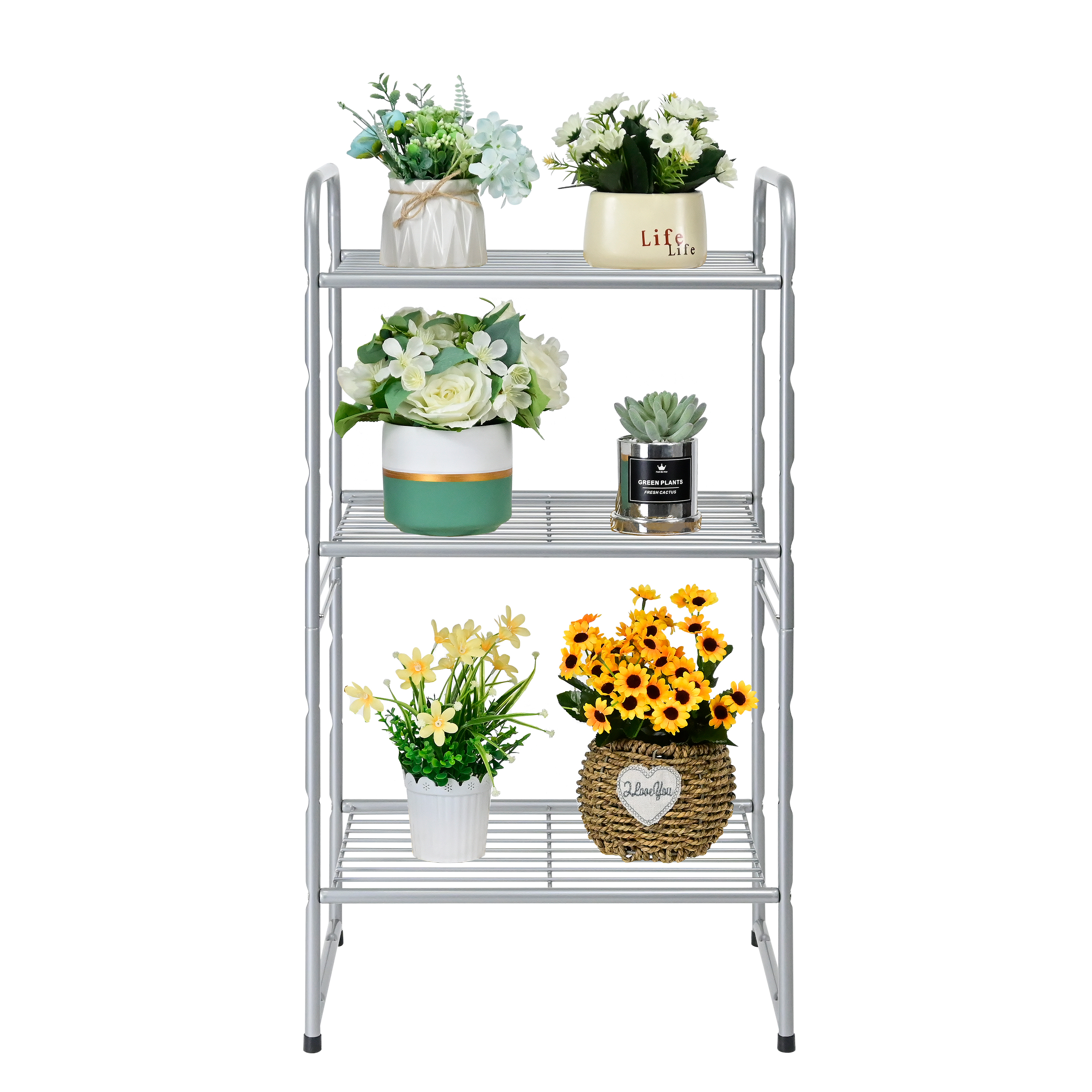 3-Tier Metal Wire Shelving Rack, Storage Shelves for Kitchen Pantry, 12"D x 17.8"W x 31.5"H, Silver