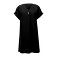 thumbnail image 3 of WILLBEST Vestido Playero De Lino De Color Liso De Verano Para Mujer, Manga Corta, Cuello En V, Botones, Ligero, Transpirable Y Elegante, Informal, Para Vacaciones, Viajes Y Uso Diario., 3 of 3