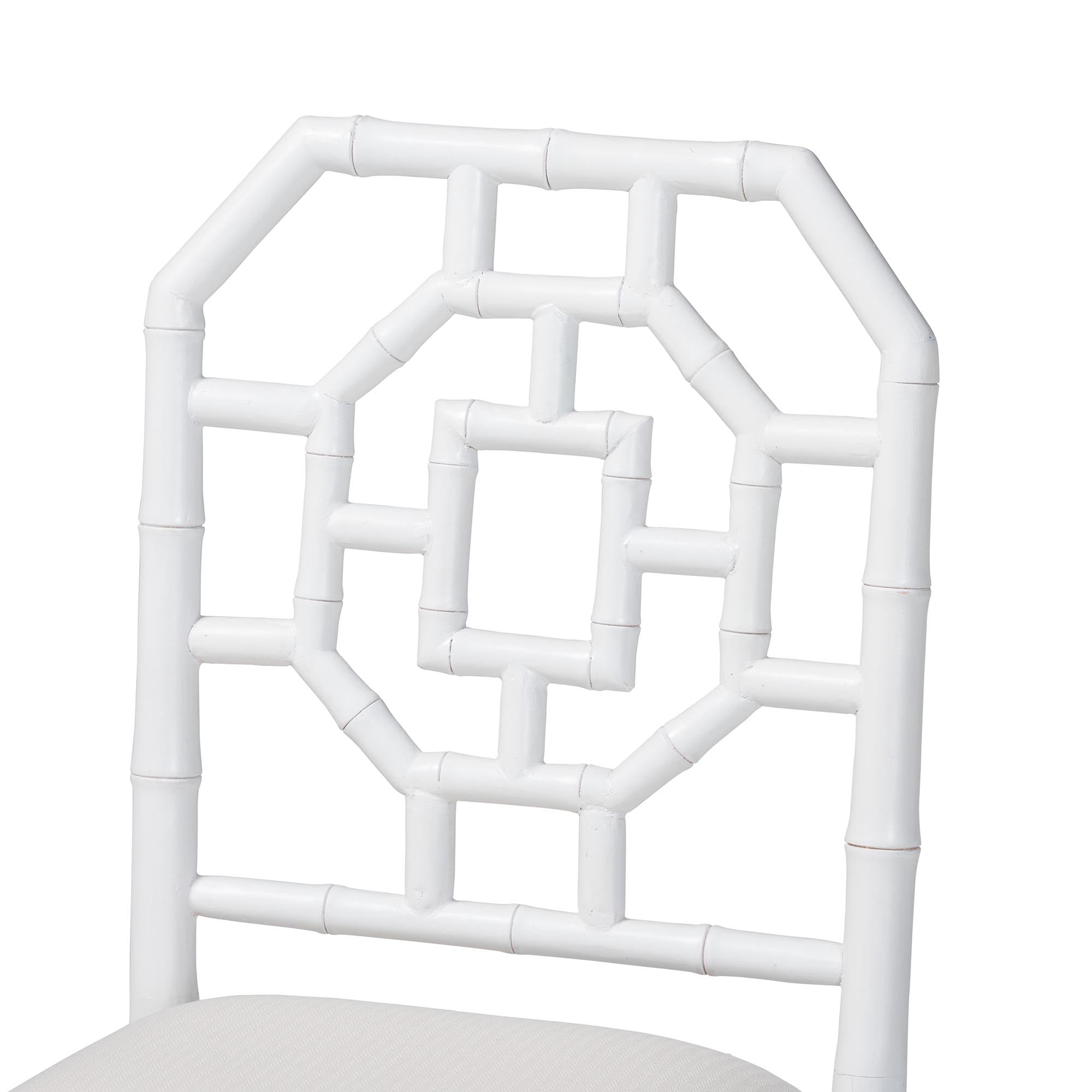 bali & pari Boone Boho Dining Chair, Dining Height 20.10", White