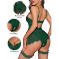 thumbnail image 2 of Women Babydoll Lingerie with Garter Belt Detachable Lace Mini Skirt Lace Teddy, 2 of 5