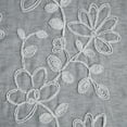 thumbnail image 4 of Dainty Home Rita 3D Floral Chenille Embroidered Solid Sheer Linen Look 76" x 84" Window Curtain Panel Pair in Silver, 4 of 8