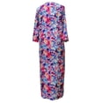 thumbnail image 4 of Womens Dresses Floral Print 3/4 Sleeve Crew Neck Button Front Dress Summer Casual Relaxed Fit A-Line Knee-Length Dress, 4 of 6
